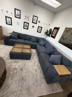 5pc Fabric Sectional Sofa-Nycolle-zero down Payment 