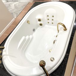 Acrylic Circular Drop-in Bathtub With Jets