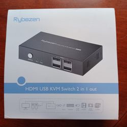 Rybozen KVM Switch HDMI 2 Port Box
