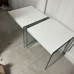END TABLES - White & GLASS 