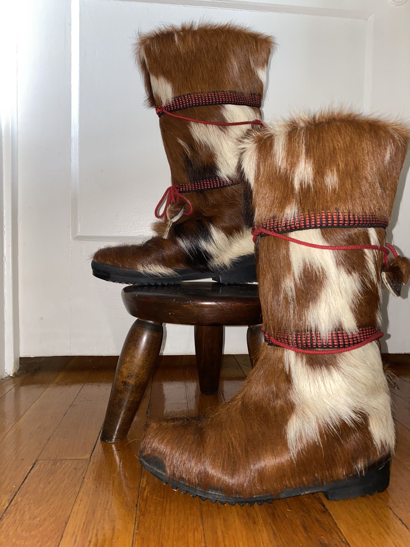 Vintage 1960s ‘70s French bohemian goat fur boots | Jean Claude Killy for Wolverine