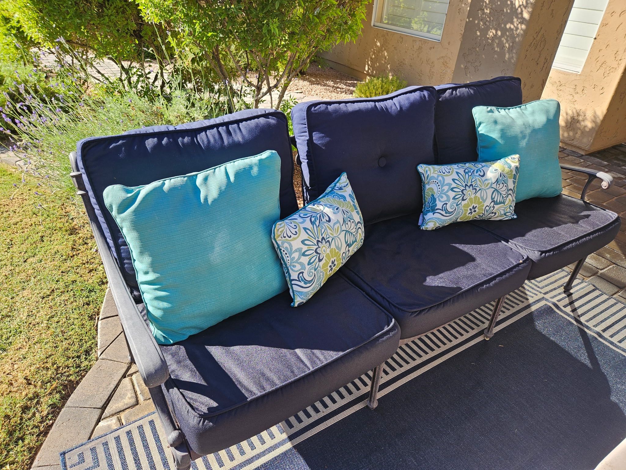 Cast Aluminum Antique Bronze 3 Person Sofa