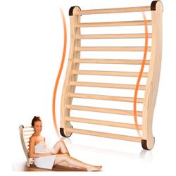 Upgraded Sauna Backrest, Sauna Accessories, S-Shaped Design with Backrest Sauna Chair, with Non-Slip Pads, Ergonomic Design,. White Cedar 