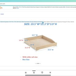 2 - LOVMOR Single Pull Out Cabinet Organizer 19½”W x 21”D, Soft Close Slide Out Drawer/Shelves
