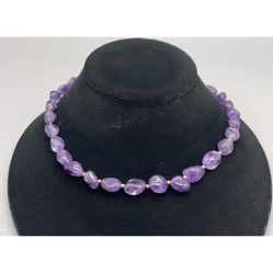 Vintage Stauer Amethyst Necklace 18”