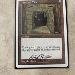 Magic Matt Poole Signed Howling Mine Card