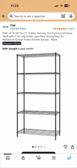 Metal Shelf with 5 Tier Adjustable
