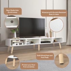 White Janci TV Stand for up to 65” TV