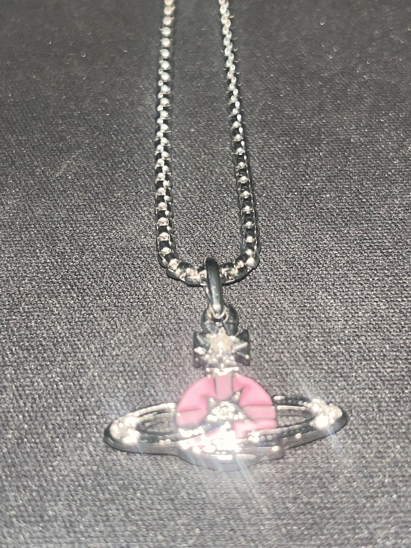 Vivienne Westwood Pink Saturn Necklace