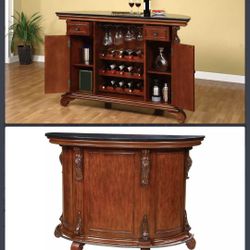 Traditional Bar with Black Granite Top