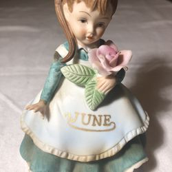 Vintage Lefton June Ceramic Flower Girl