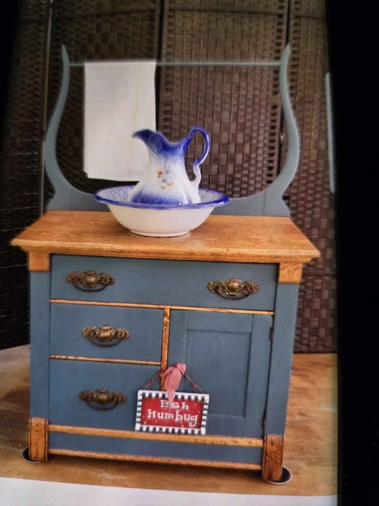 Washstand With A Harp Towel Rack