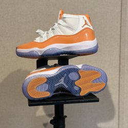 Air Jordan 11 Orange And White Patent Leather