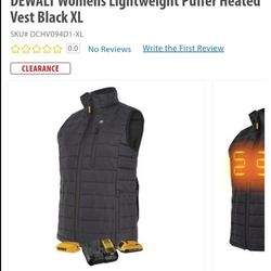 DEWALT Womens Lightweight Puffer Heated Vest Black (S-XL) $125 each or 2 for $200
