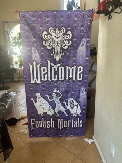 Haunted Mansion Welcome Foolish Mortals Banner