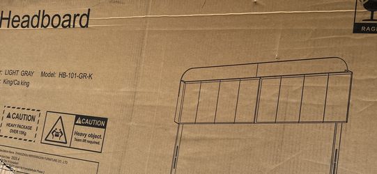 Light Gray Upholstered King Headboard – Model HB-101-GR-K