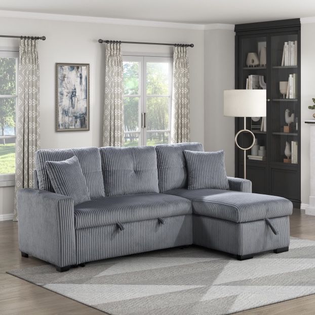 Gray Sofa Sectional w/ Pull Out Sleeper (Also In Beige) 💥SALE💥