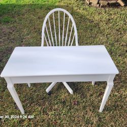 Greenworld Furniture Co. Sturdy wood desk with swivel back chair
