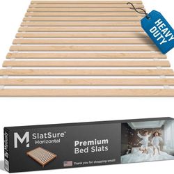 New 丨 King Size Horizontal Bed Slats Replacement 75"x80" Heavy-Duty Wood