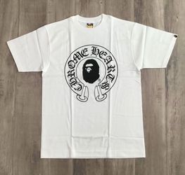 Bape x chrome white tee shirt size small