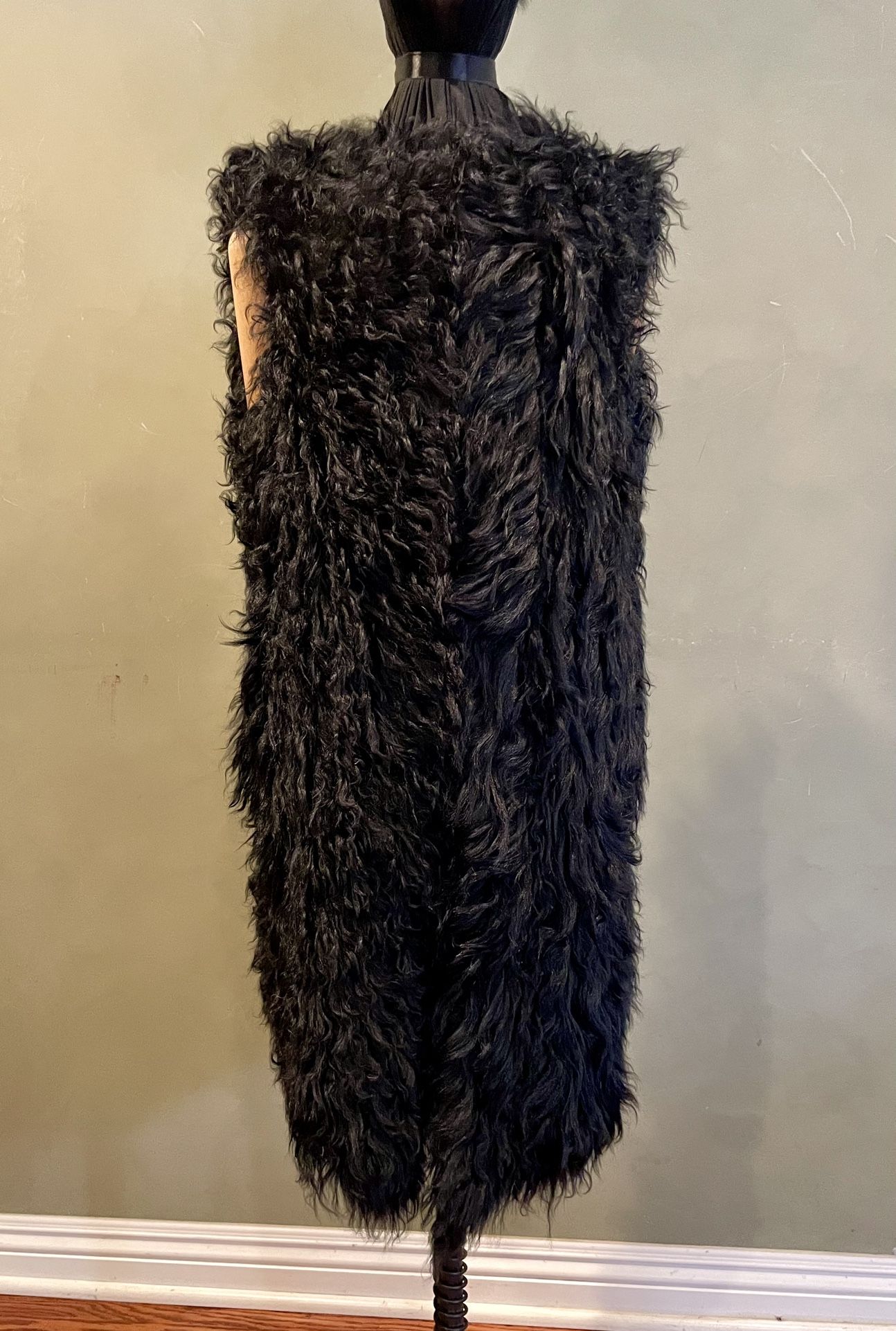 Lamb Fur Vest Knitted Size M