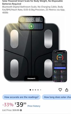 Amzmerit Solar Powered Smart Body Scale