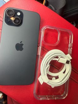 Apple iPhone 15 Black with Case and Cable unlocked