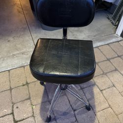 1980s KMD 4-Leg Wide Seat Drum Throne w/ Backrest 
