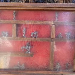 Pewter Figurines in display case