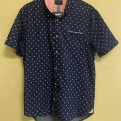 7 Diamonds Stretch Short Sleeve Button-Up Shirt Size M