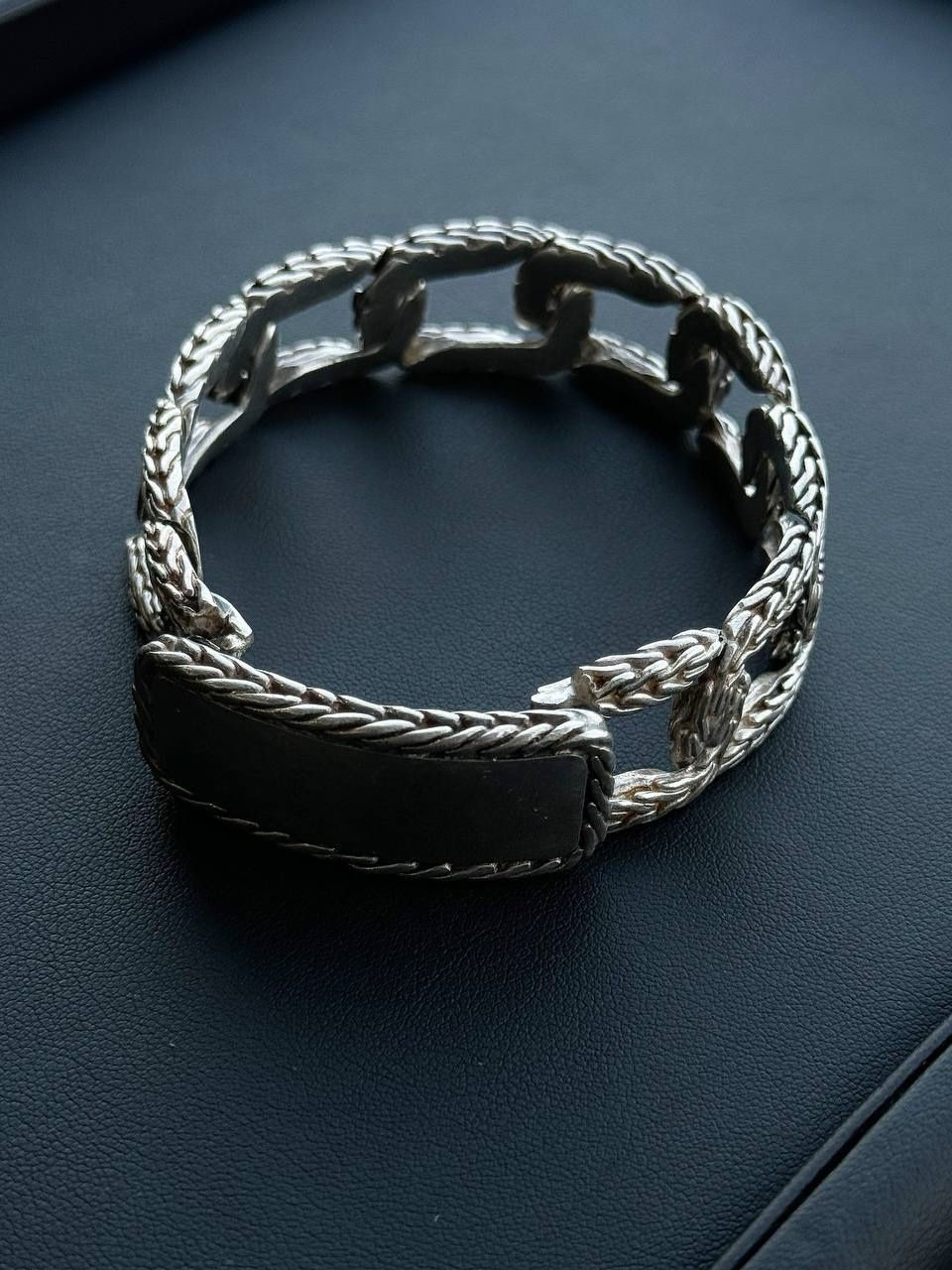 JOHN HARDY JH Sterling Silver ID Tag Link Bracelet 8.5” 76.8 g