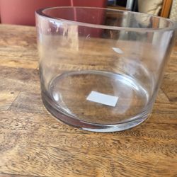 Short Cylindrical Glass Vase