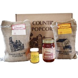 Amish Burlap Popcorn Gifting Set