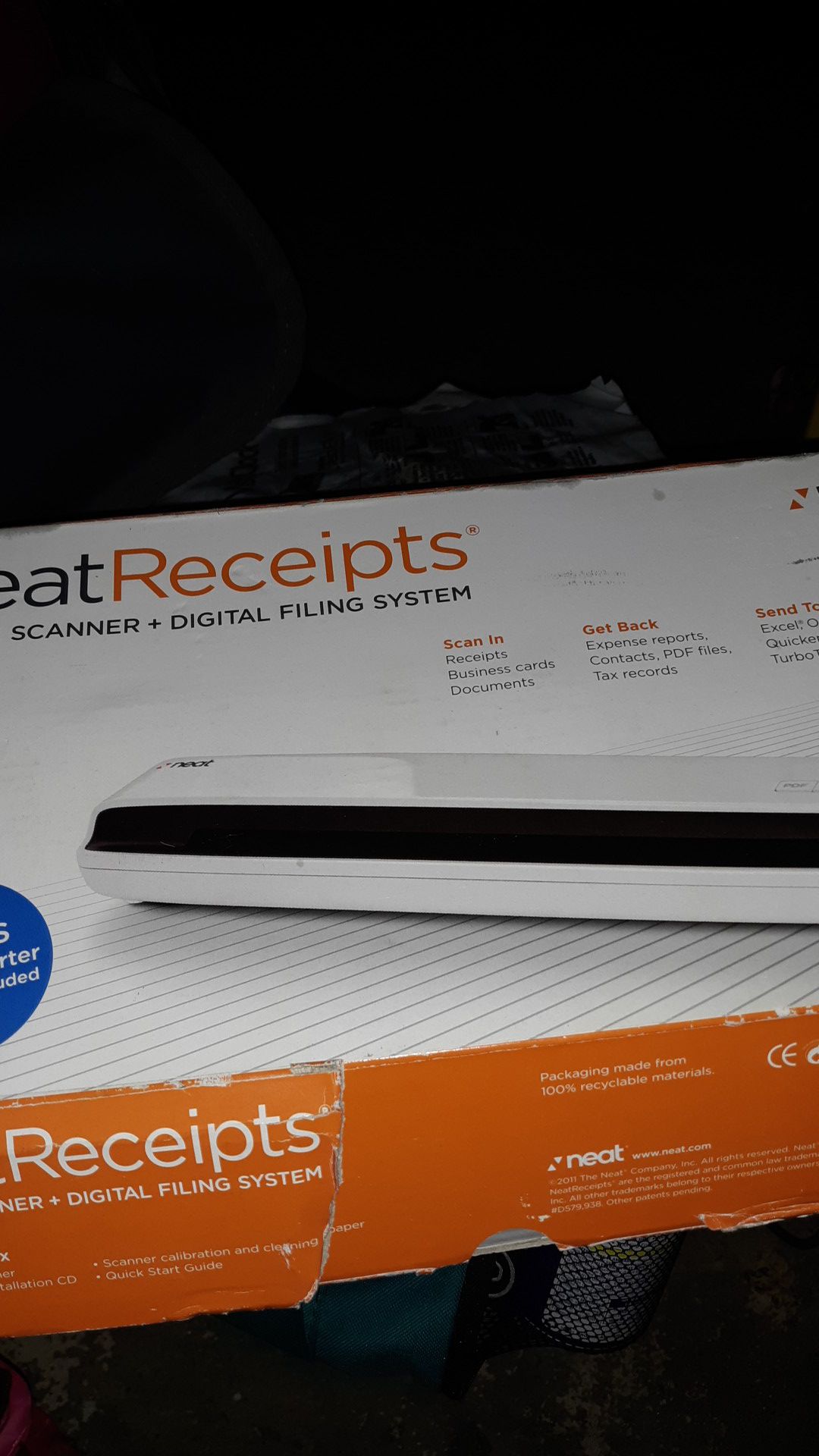 Neat receipts Mobil scanner digital filing system