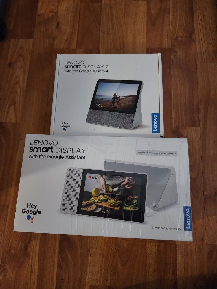 2 Lenovo Video Chat Touchscreen Smart Speakers 8in And 7in