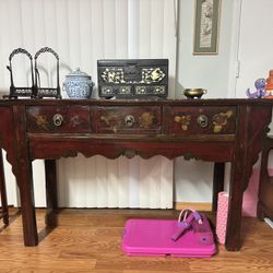 Antique Chinese desk with three drawers