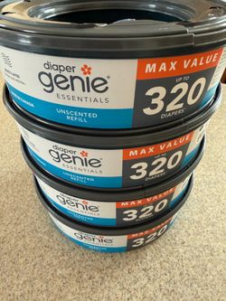 Diaper Genie Essentials Unscented Refill Max Value Pack Up To 320 Diapers X 4