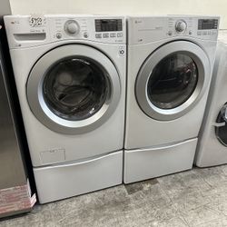 Lg Washer And Gas Dryer With Pedestals