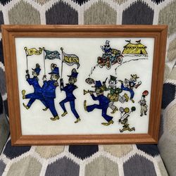 Vintage Paint On Glass Circus Parade