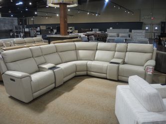 6-Piece Triple Power Sectional — Moto Motion (Cream)