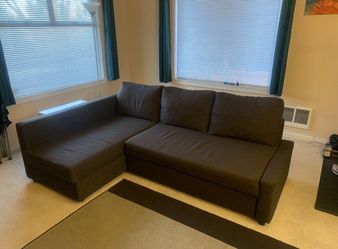 Gray Modern Friheten 90” Sleeper Sectional Sofa with Reversible Storage Chaise