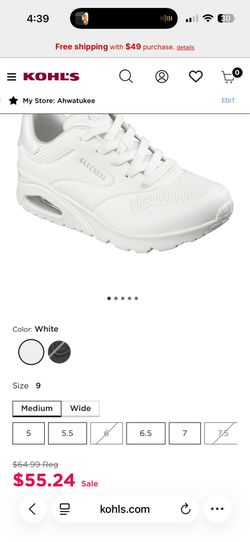 All white Sketchers size 9
