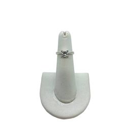 14K White Gold Solitaire Ring | Princess Diamond | 0.98 CTW | I-J | I1