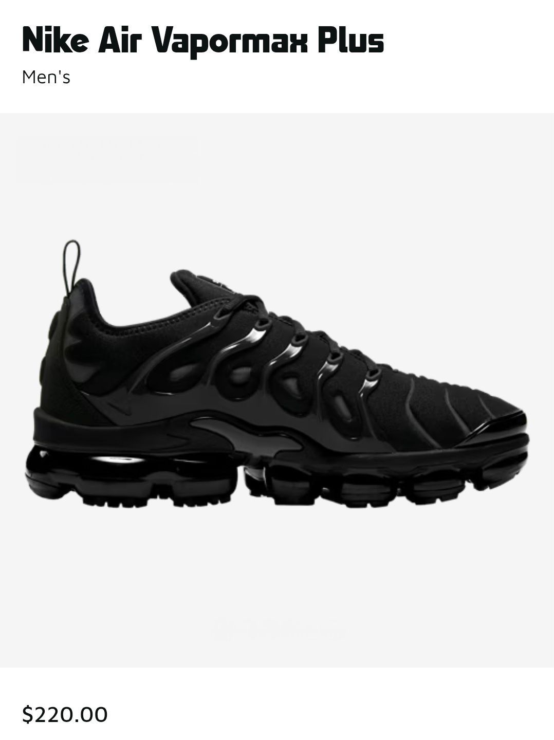 NIKE Air VaporMax Plus Triple Black Sneakers Shoes