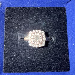 14k Rose Gold Halo Engagement Ring