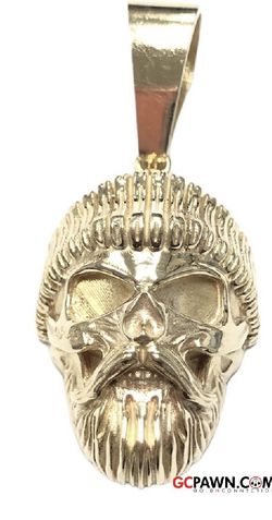 Skull Pendant 10k Yellow Gold Solid 