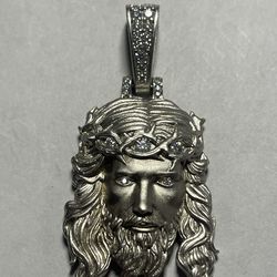 Jesus Piece Pendant Moissanite 925 Silver