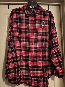 Red and black Hello Kitty flannel NWT Plus Sz 0X