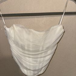 Ootdfash white corset-style top, 
