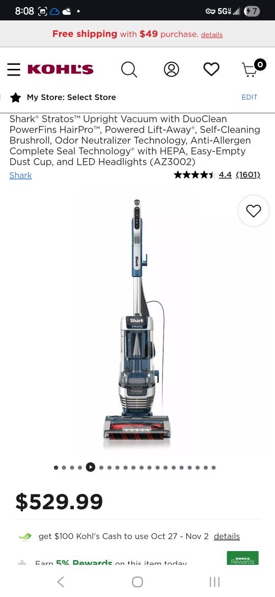 Shark Stratos Liftaway Brand New